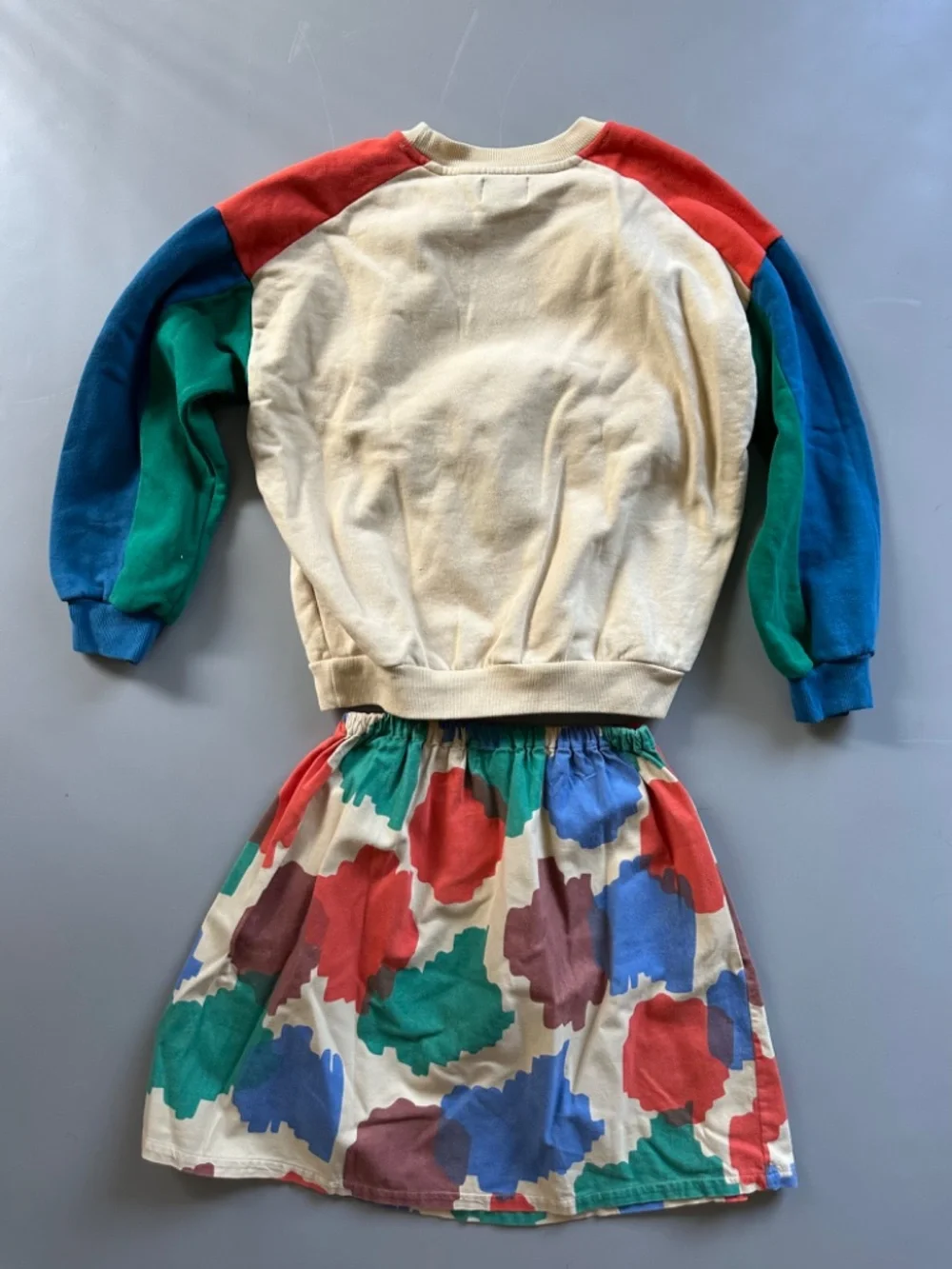 BOBO CHOSES Girls Skirt Organic Cotton Sweatsuit Set 10-11Y
